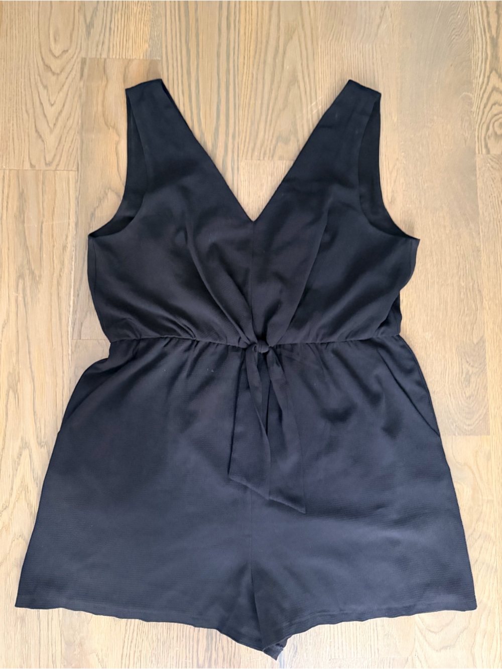 Lily Rose Black V-Neck Tie-Waist Romper